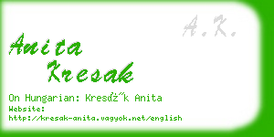 anita kresak business card